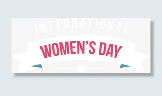 妇女节白色标签横幅免抠