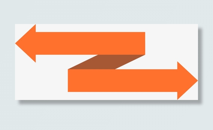 橙色反向箭头免抠