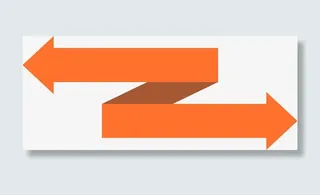 橙色反向箭头免抠