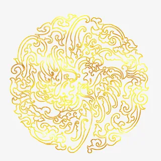 中国风传统烫金花纹免抠图免抠