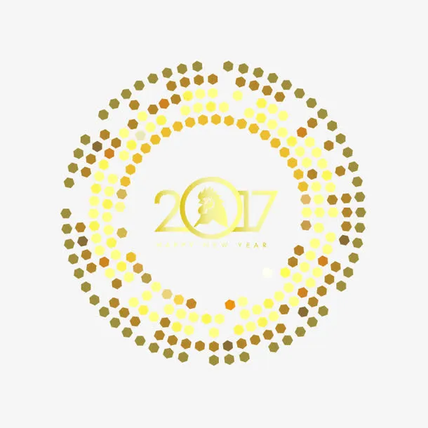 2017鸡年光环艺术字矢量免抠