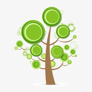 春天绿树矢量素材免抠