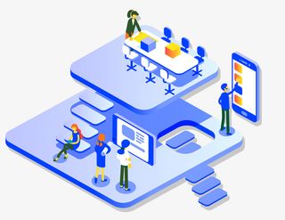 线上教育培训类场景插画免抠