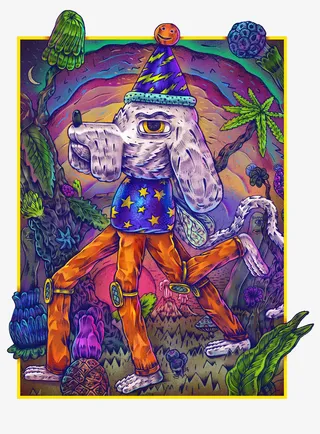 创意卡通手绘动物植物背景