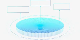 手绘蓝色渐变元素圆盘方框免抠