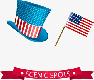 美国帽子旗帜免抠