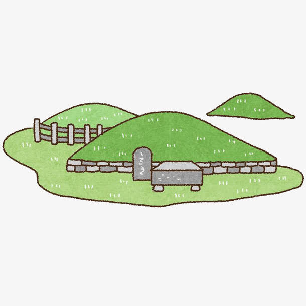 卡通围栏和山免抠
