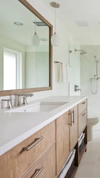 文艺木质洗手台H5背景素材高清