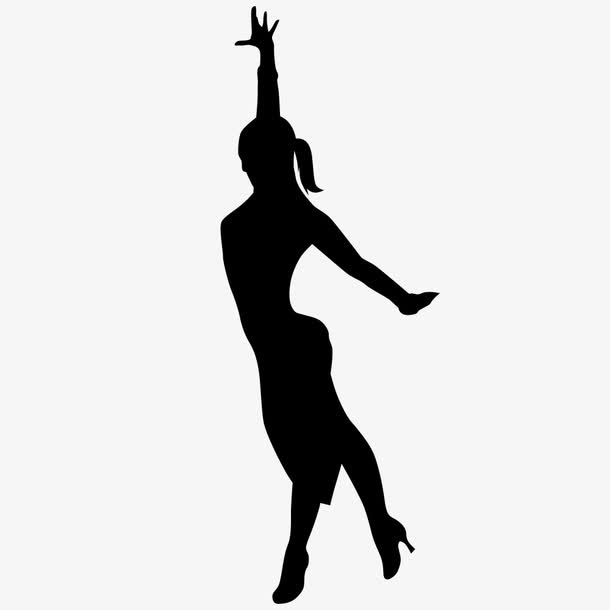 矢量桑巴单人舞剪影素材免抠