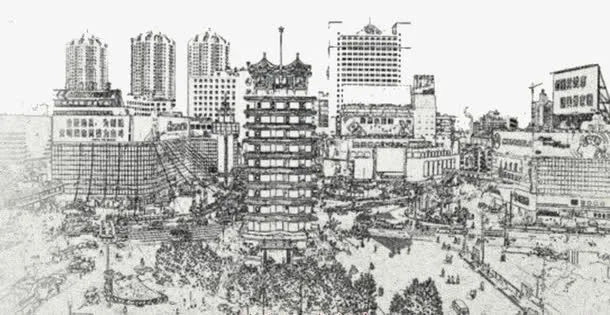 水墨建筑免抠