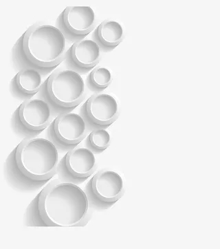白色简约圆环免抠