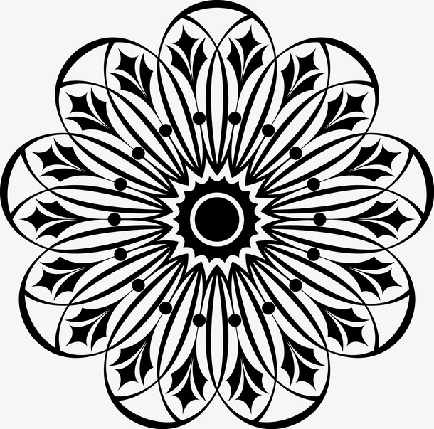 简易黑色瑶族花纹图免抠