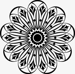 简易黑色瑶族花纹图免抠