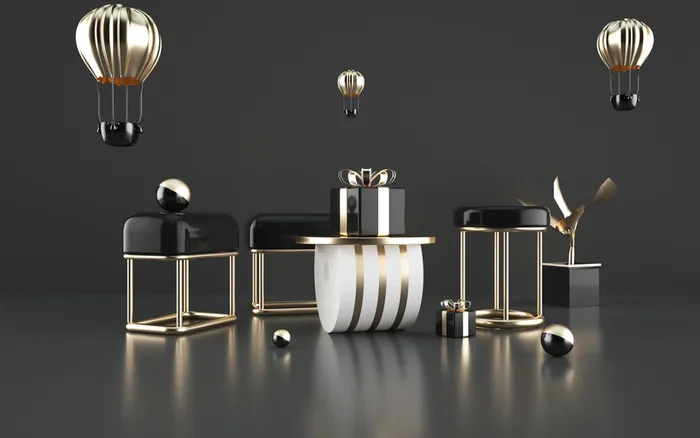 C4D，黑金，舞台，高端高清