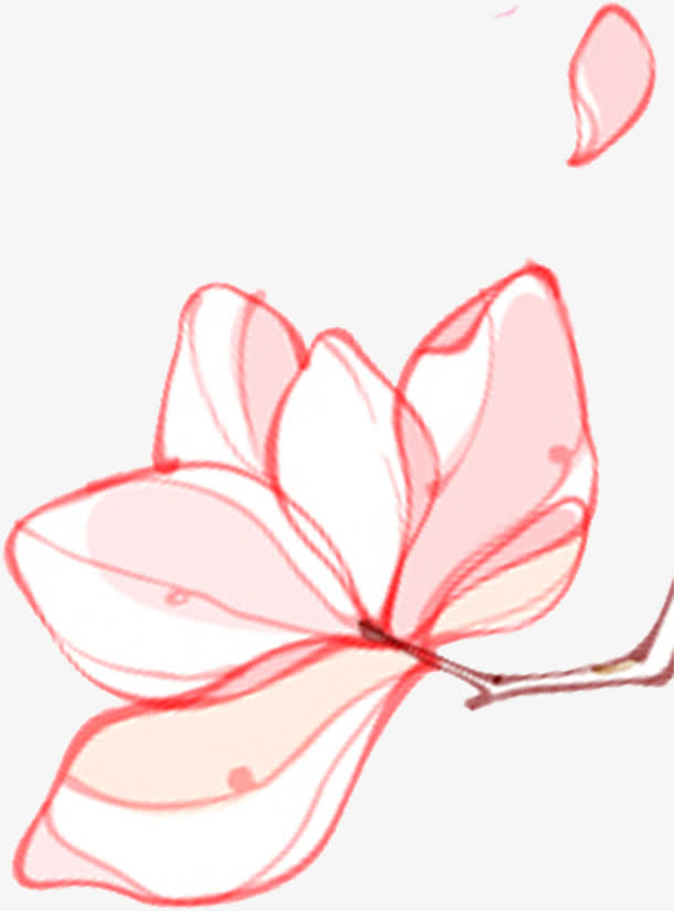 春天清新红色花瓣装饰免抠