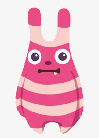 粉白条纹怪物免抠