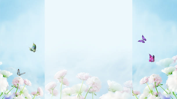 蝴蝶花语固定背景免抠