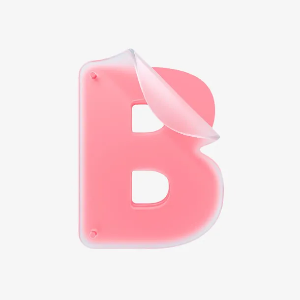 创意粉色英文B字体设计免抠