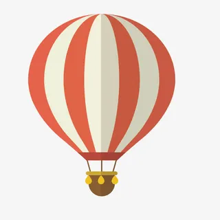 矢量红色热气球卡通手绘装饰免抠