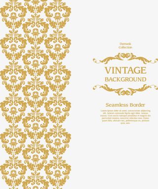 棕色复古花纹免抠