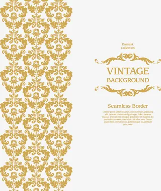 棕色复古花纹免抠