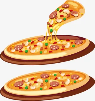 矢量手绘披萨免抠