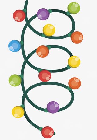 旋转节日彩灯免抠