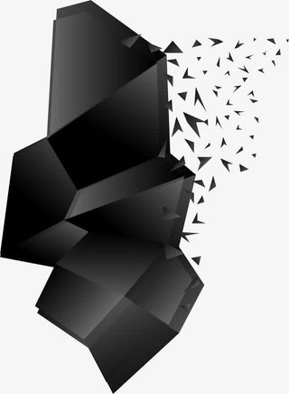 黑色几何体免抠