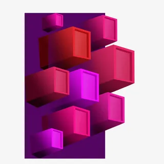 彩色长方体免抠