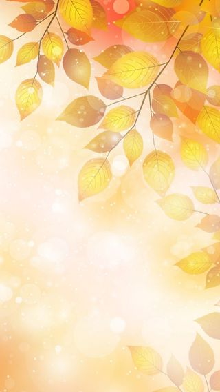 风景红色渐变发光树叶黄色H5背景素材高清