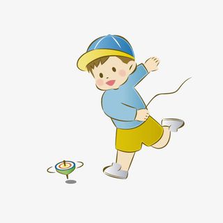 卡通陀螺小人免抠