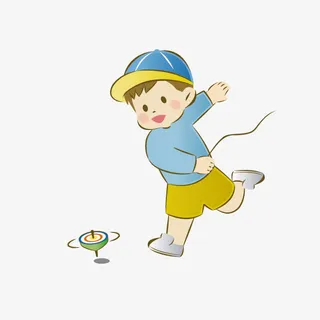 卡通陀螺小人免抠