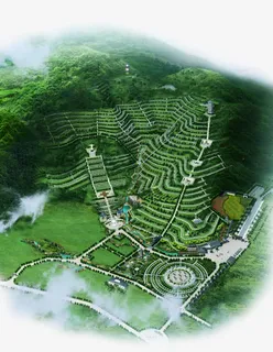 绿色梯形小区建筑群免抠