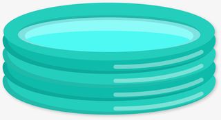 蓝色立体玩具游泳池免抠