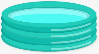 蓝色立体玩具游泳池免抠