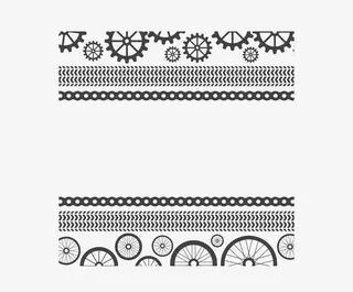 黑色花纹机械边框素材免抠