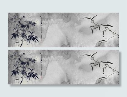 简约中国风竹子清新海报背景高清