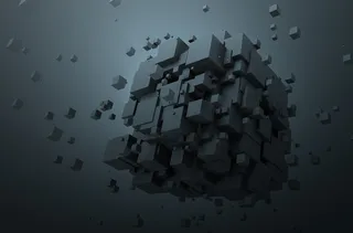 立体方块几何多边形黑色设计背景高清