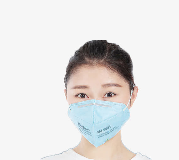 戴PM2.5口罩的女孩免抠
