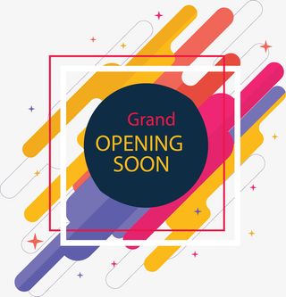 彩色斜纹盛大开业免抠