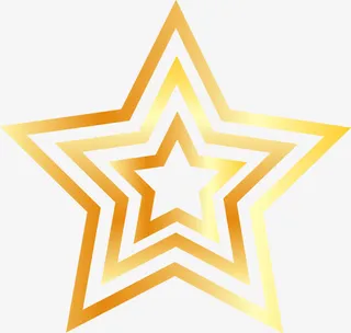 几何立体镂空星星免抠