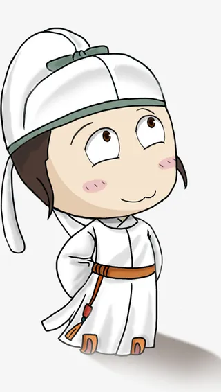 卡通人物李白简笔 可爱免抠