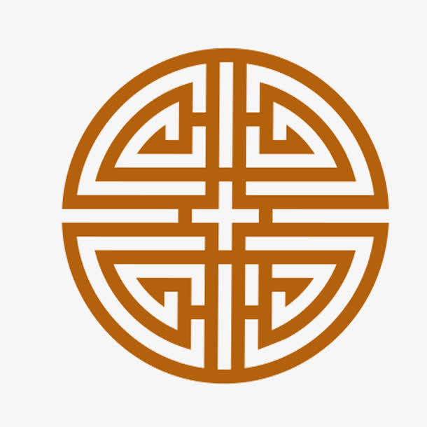 古风圆形寿边框免抠