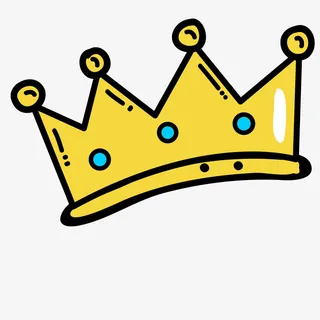 矢量手绘波普风皇冠元素免抠