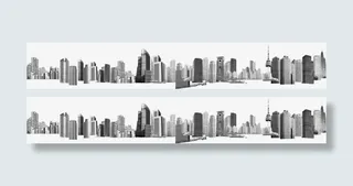 灰色城市建筑人才招聘免抠