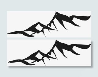 创意水墨山脉png图免抠
