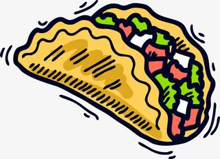 黄色卡通美味煎饼免抠