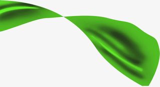 手绘绿色渐变丝带海报免抠