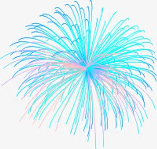 蓝色烟火免抠