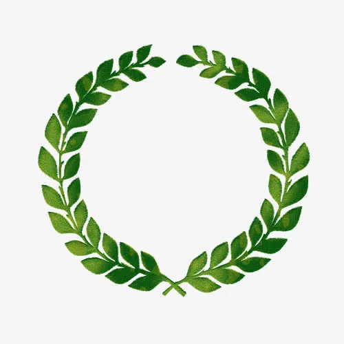 绿色花环免抠